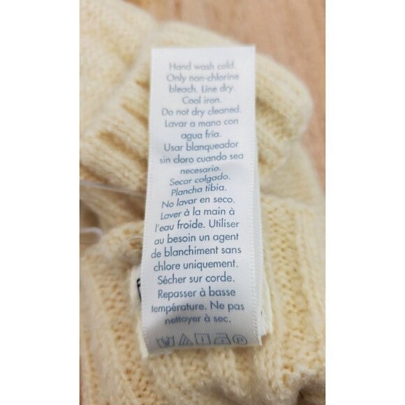 Frye and Co. Pop Top Cable Mittens Butter Cream - Picture 8 of 8